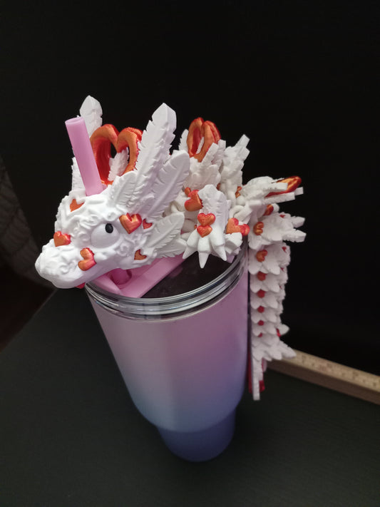 Cinderwing3D tumbler straw heart dragon