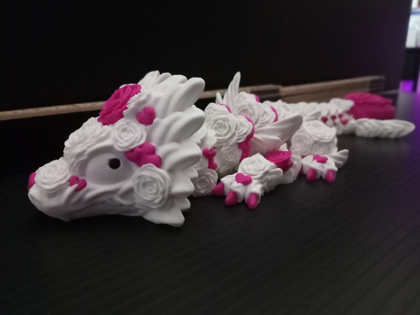 Cinderwing3D articulated rose dragon with clicker