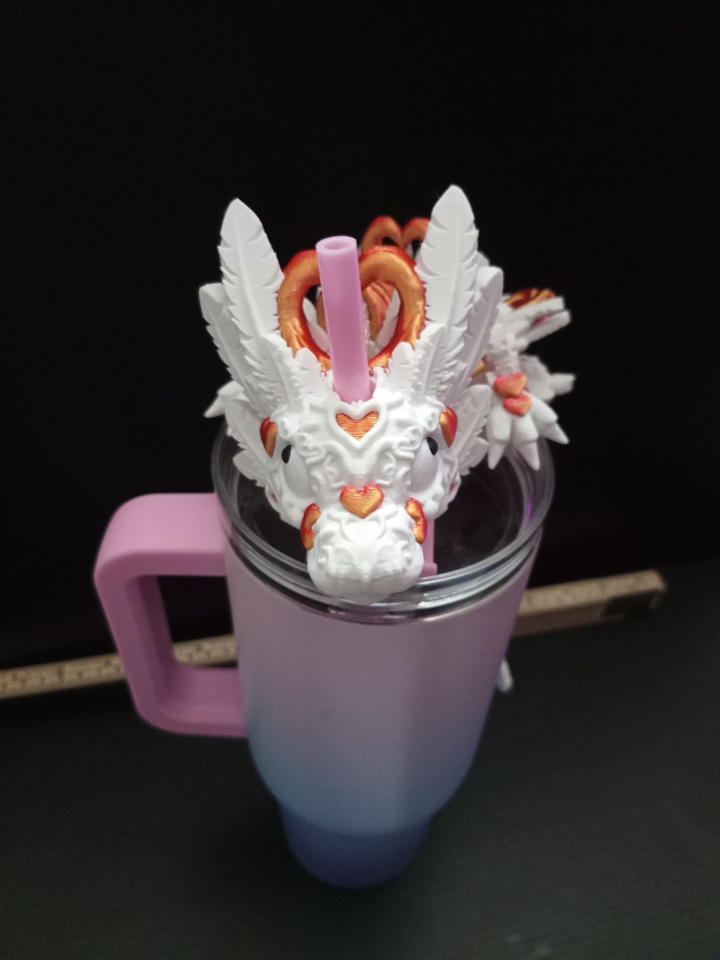 🐉 Heavy Duty Large Straw Tumbler Topper – Fidget Spinner Dragon Tail Design
